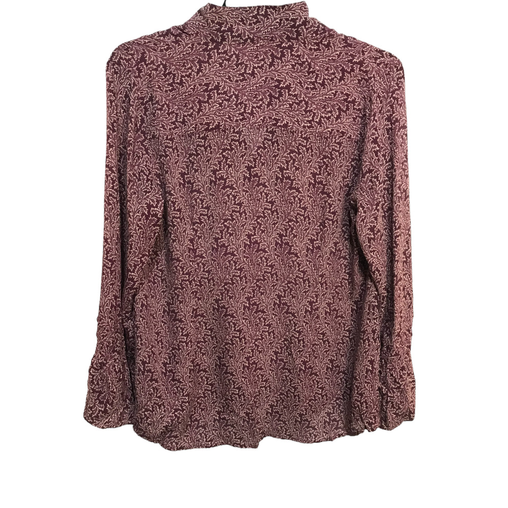 Soft Surroundings Size Large Purple Button Front 100% Silk Top Bell Sleeve Boho - Picture 8 of 12